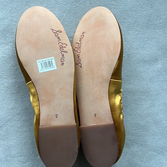 New (NWOB) Sam Edelman Felicia Ballet Flat in Gold Satin Size 8 M - Picture 7 of 8